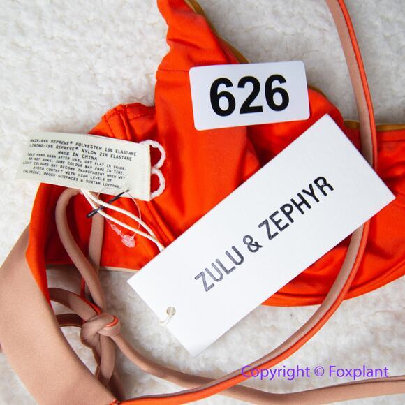 New! Set! Zulu & Zephyr Free People‎ Tie Curve Brief Bikini, size 10 - Picture 11 of 15